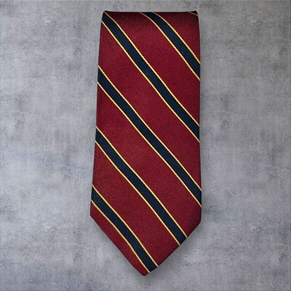 Brooks Brothers Men's Burgundy Striped Silk Tie Classic Width - Picture 1 of 4